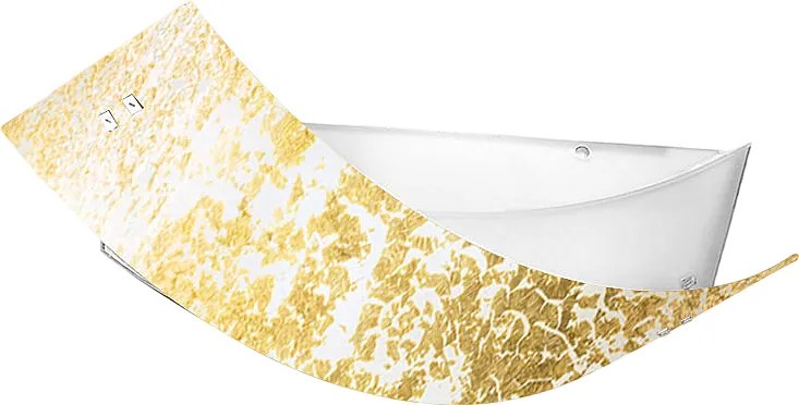 Camilla - Złota lampa sufitowa 3XE14 max 3X28W IP20 - Nowoczesna lampa ścienna ze srebrnym szklanym dyfuzorem i białą ramką 43x30cm