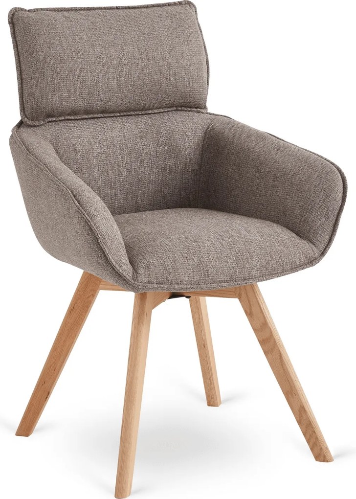 Krzesło Tapicerowane Obrotowe DIAS Brązowe Nowoczesne