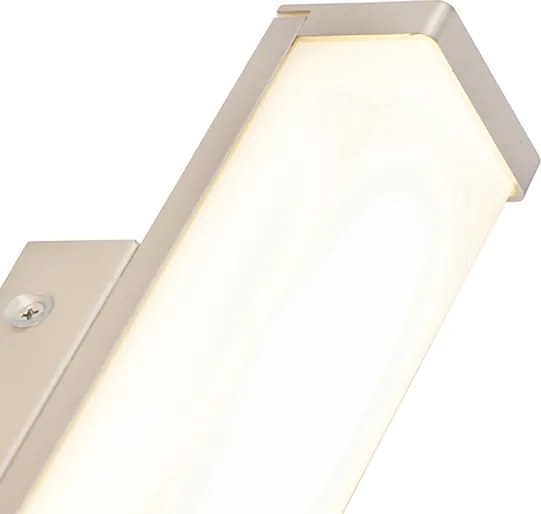 Lampa ścienna do łazienki stalowa 32 cm w tym LED IP44 - Cascada