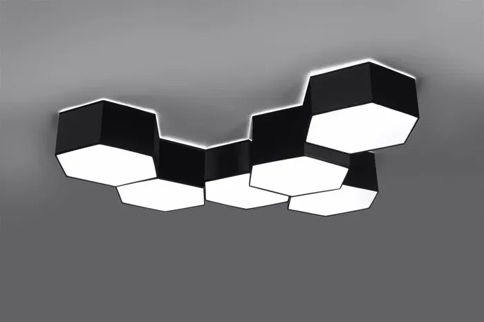 Czarny geometryczny plafon 11,5 cm - S747-Almos