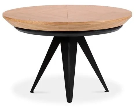 Stół rozkładany z czarnymi metalowymi nogami Windsor &amp; Co Sofas Magnus, ø 120 cm