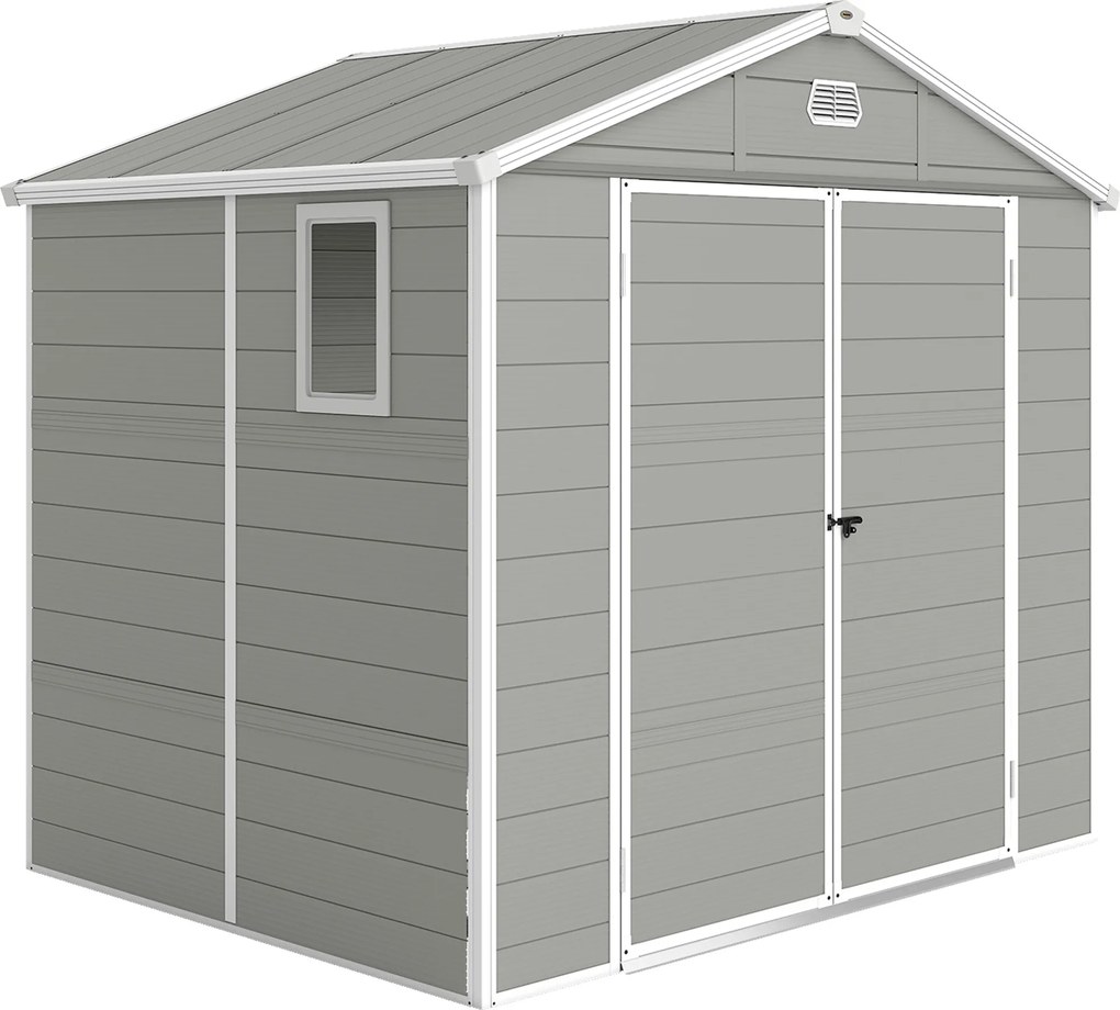 Outsunny Schowek na narzędzia, 4,1m², domek ogrodowy z dachem dwuspadowym, 240 x 190 x 180/228 cm