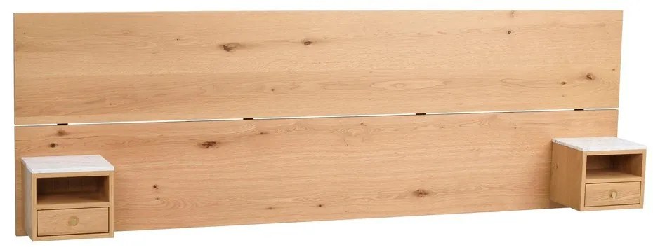 Zagłówek z litego drewna dębowego w naturalnym kolorze 240x79 cm Whitmore – Rowico