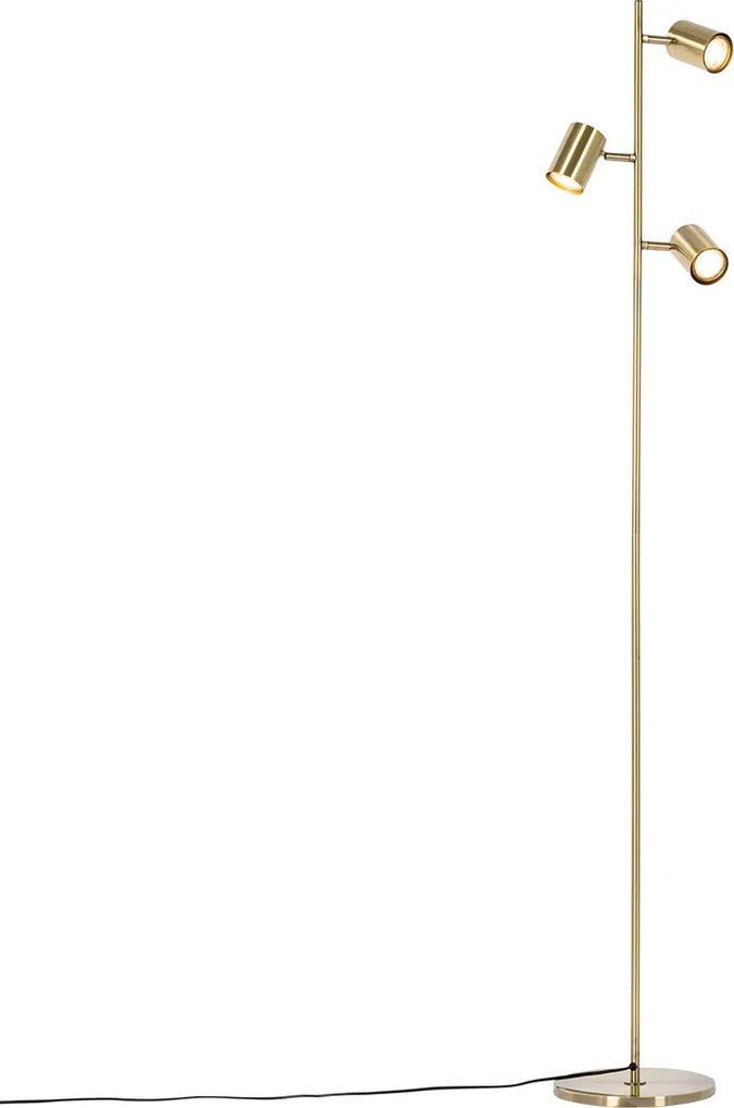 Nowoczesna lampa podłogowa brązowa 3-światłowa - Jeana