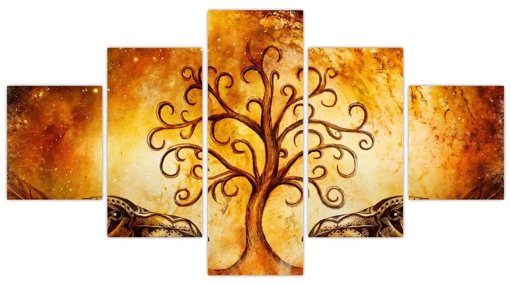 Naturalny abstrakcyjny obraz drzewa (125x70 cm)