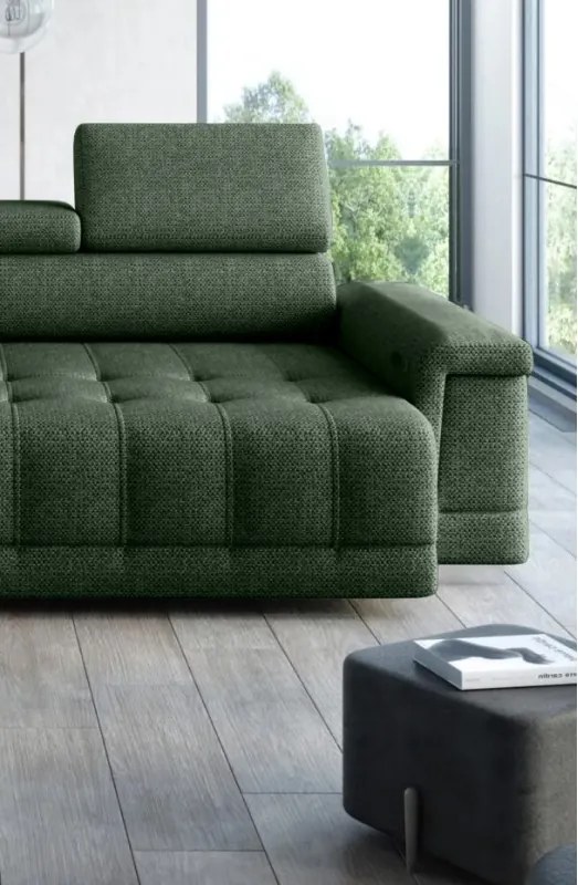 Narożnik CAMPO S z elektryczną regulacją siedziska Lewostronny w tkaninie MEMPHIS 12 WERSAL