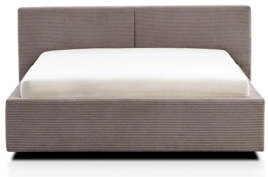 Jasnobrązowe tapicerowane łóżko dwuosobowe bez stelaża 140x200 cm Cube – Meise Möbel