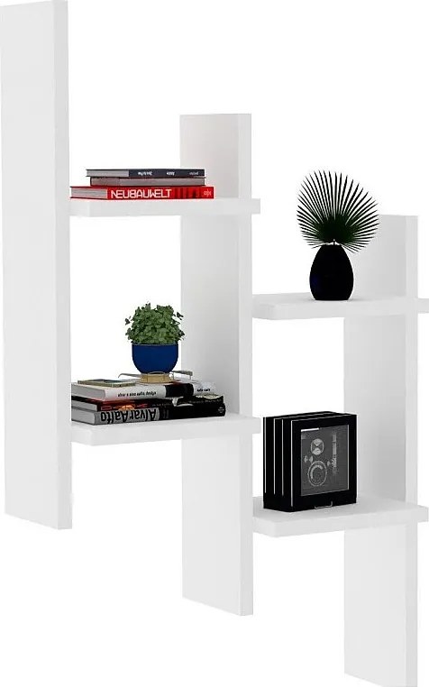 Półka ścienna – 49,4 cm x 85 cm x 14,5 cm – biała – płyta wiórowa pokryta melaminą