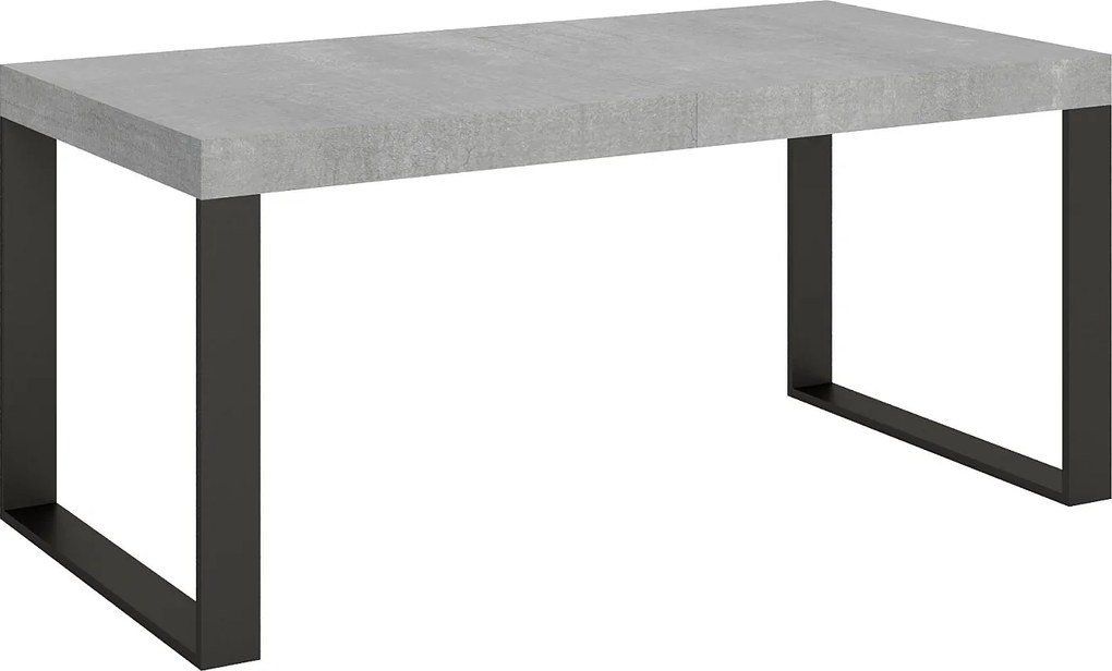 Stół rozkładany 200/304x90 cm Tecno beton z nogami w kolorze antracytowym