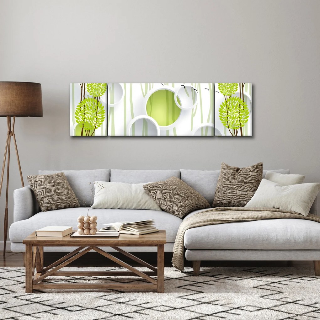 Obraz abstrakcji z drzewami (170x50 cm)