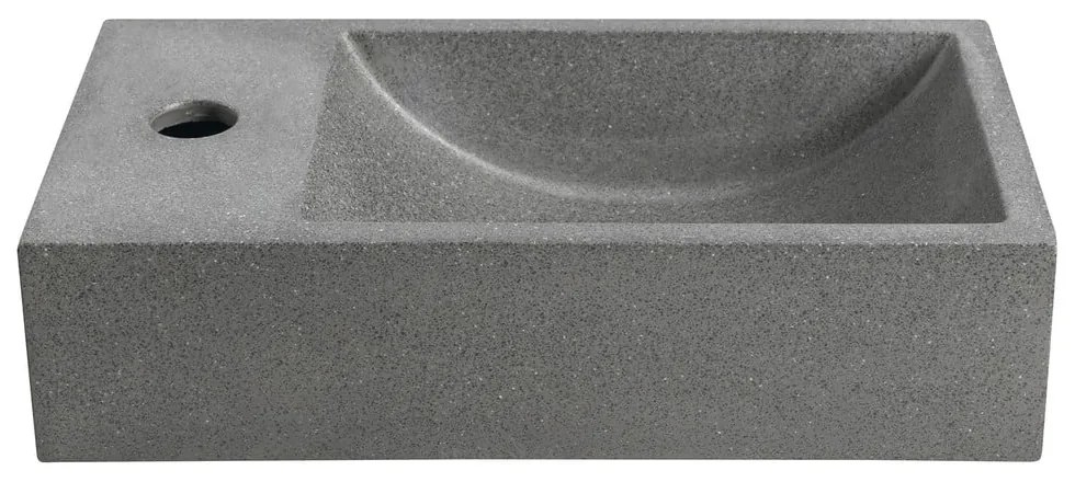 Ciemnoszara betonowa umywalka 40x22 cm Crest – Sapho