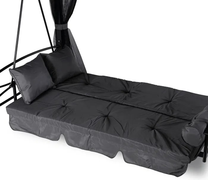 Huśtawka Ogrodowa CARMEN Szara/Czarna Nowoczesna