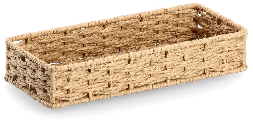 Organizer na biurko z papierowej plecionki, 24 x 11 x 4,5 cm