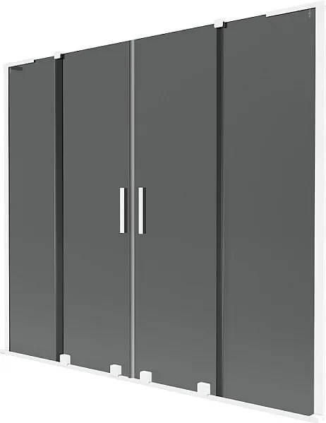 Mexen Velar L Duo parawan nawannowy 2-skrzydłowy rozsuwany 180 x 150 cm, grafit, biały - 896-180-003-42-20