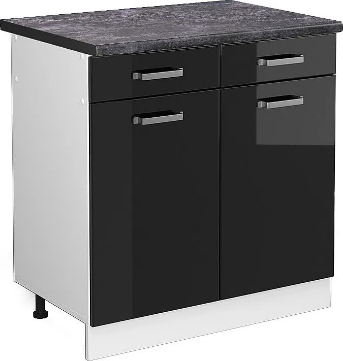 Szafka dolna do kuchni czarny wysoki połysk 80x60x81.6 r-line