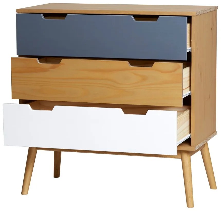 Komoda z litego drewna sosnowego Marckeric Cusco, szer. 80 cm