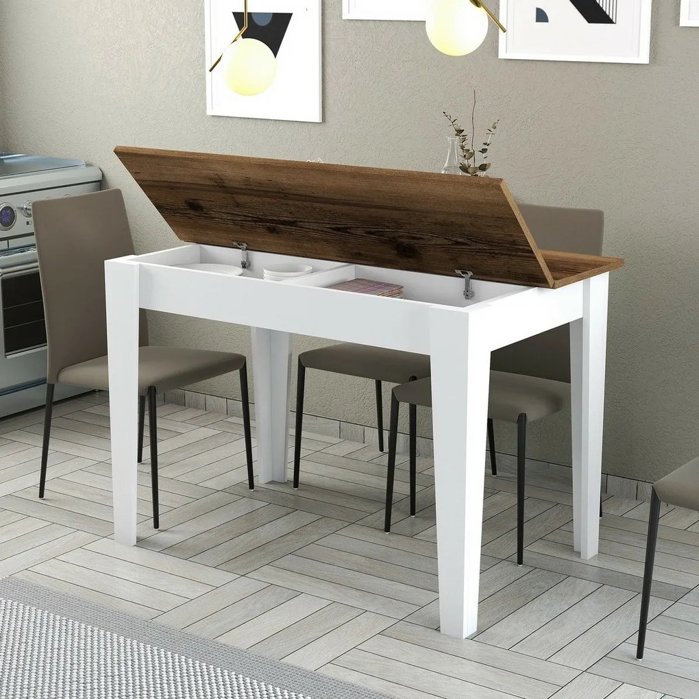 Stół do jadalni Kiev White and Walnut