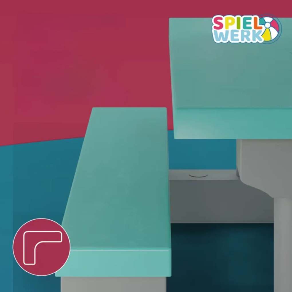 Zestaw mebli dziecięcych ze słonecznikiem JASMIN, 67x78,5x42,5cm, szary/miętowy Spielwerk