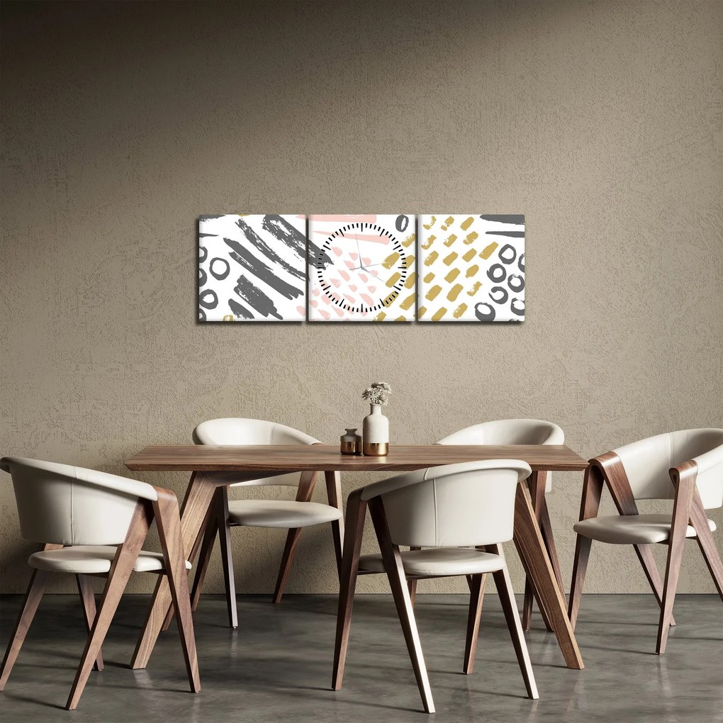 Obraz - Uderzenia abstrakcyjne (z zegarem) (90x30 cm)