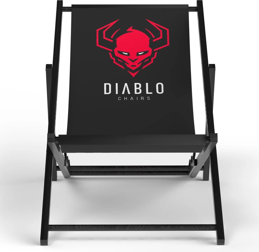 Składany leżak ogrodowy Diablo czarny