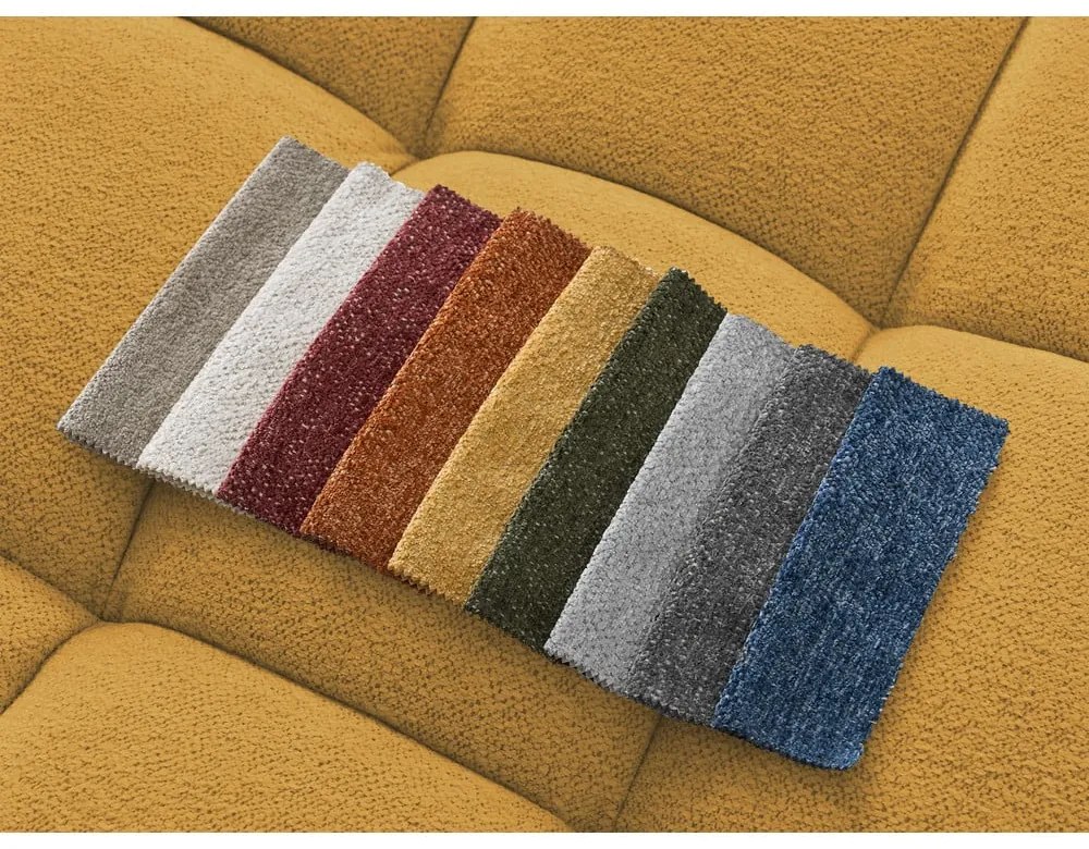 Musztardowa sofa z tkaniny szenilowej 278 cm Everest – Bobochic Paris