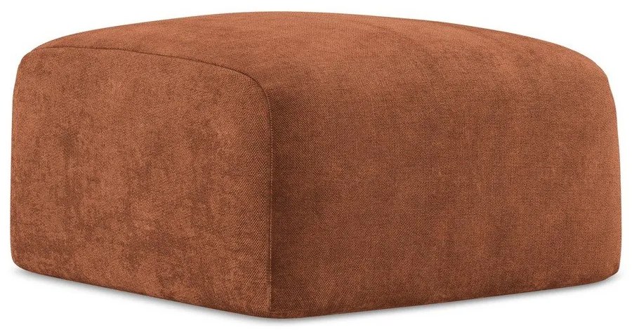 Podnóżek z tkaniny szenilowej w kolorze terakoty Leila – Makamii