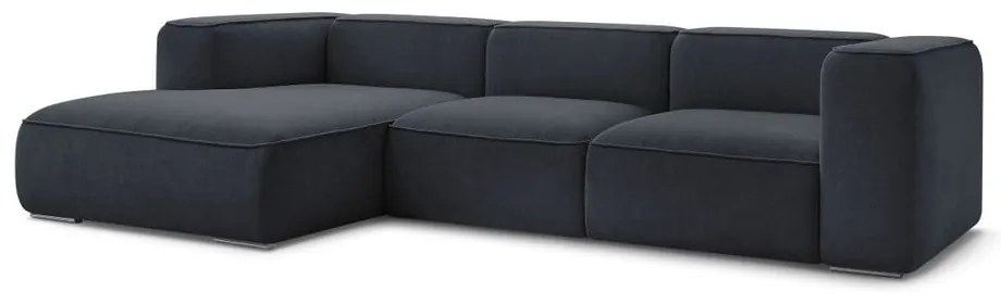Ciemnoniebieski narożnik z materiału bouclé (lewostronny) Zephyr – Bobochic Paris