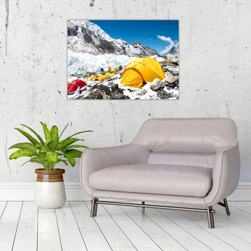 Obraz - Kemping w górach (70x50 cm)