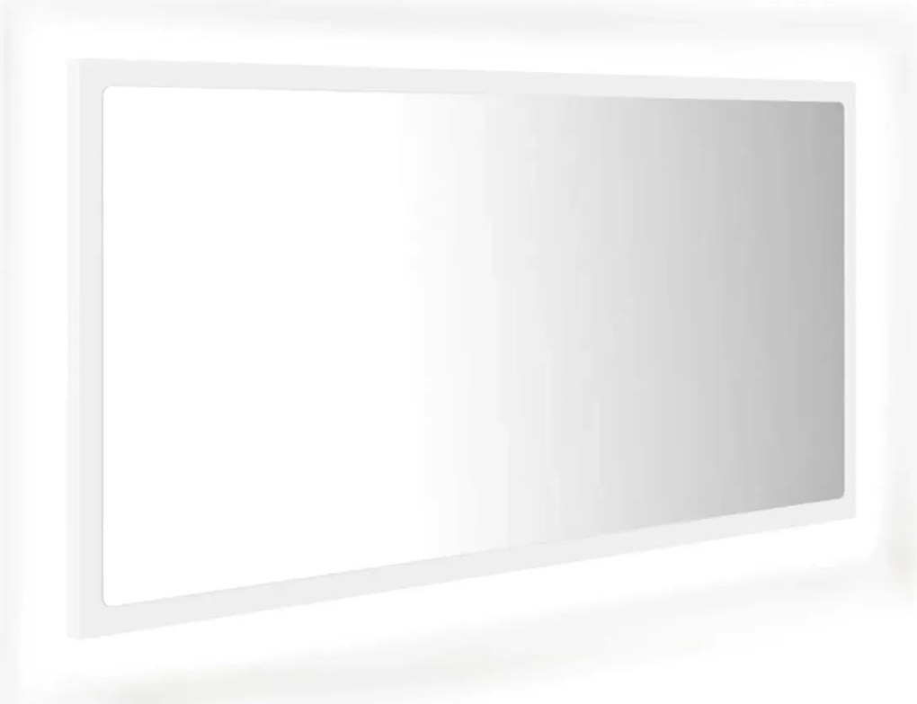 Prostokątne wiszące lustro białe LED K7-G85