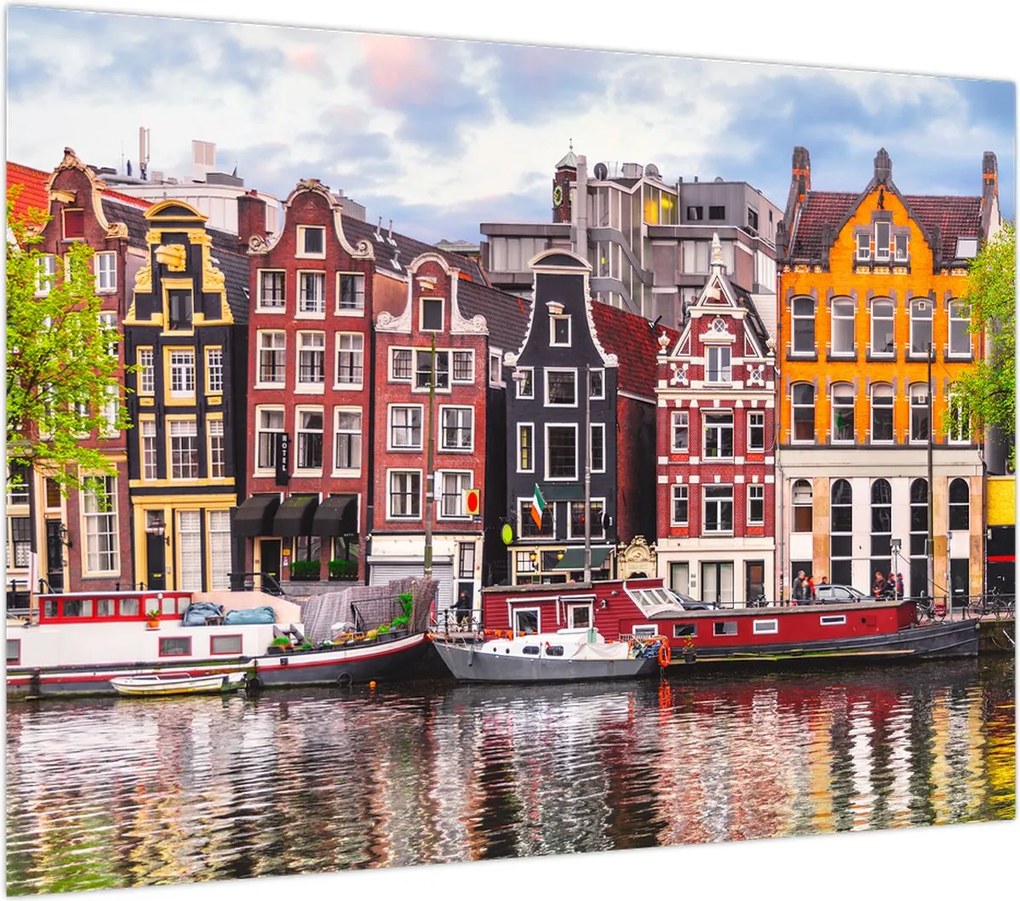 Obraz na szkle - Amsterdam, domy tańca (70x50 cm)