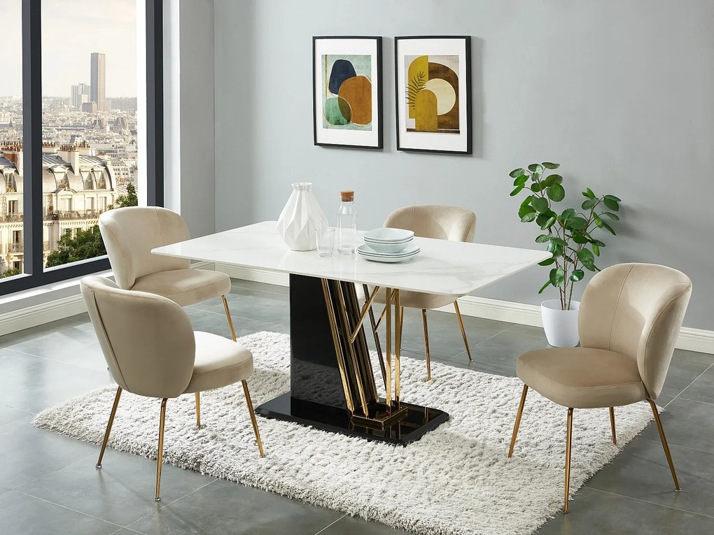 Zestaw 2 krzeseł z tkaniny i złoconego metalu - Beżowy - POLPONA autorstwa Pascala MORABITO