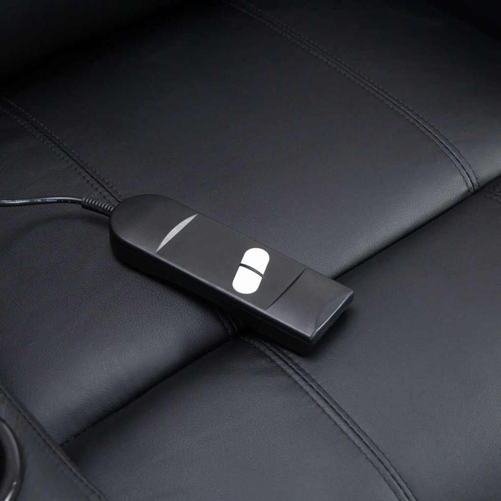 HOMCOM Fotel telewizyjny z funkcją podnoszenia i masażu sztuczna skóra czarny wygodny fotel do relaksu | Aosom PL