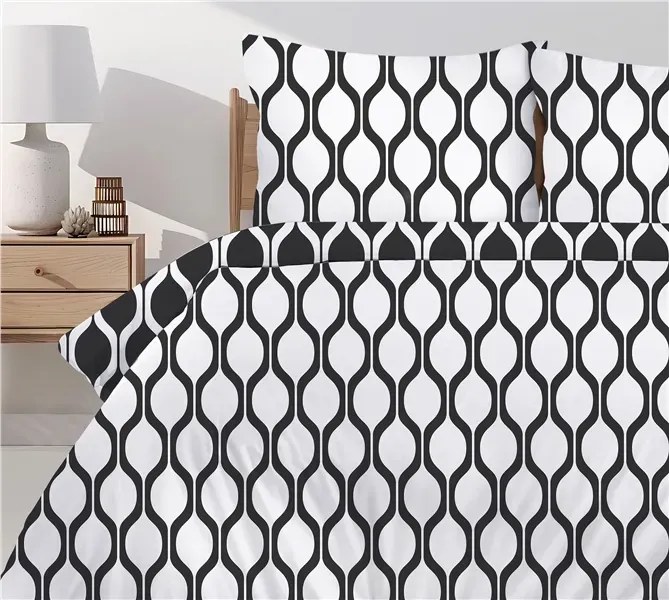 Pościel bawełniana Premium Bielbaw 220x200 Imo czarna GRENO