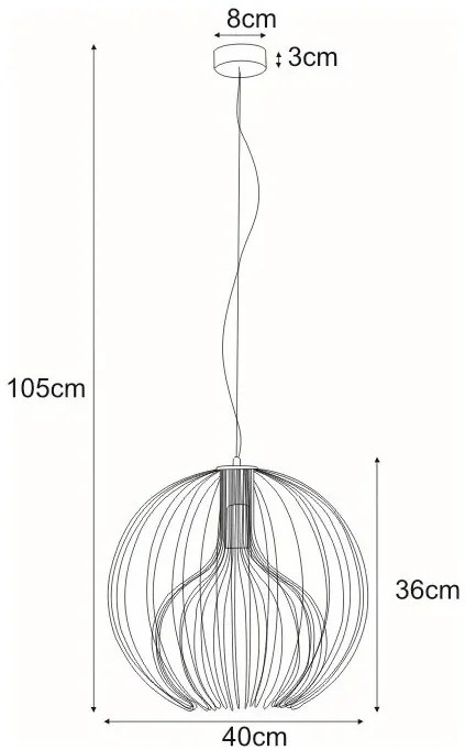 Czarna okrągła lampa wisząca loftowa - S541 D1-D57