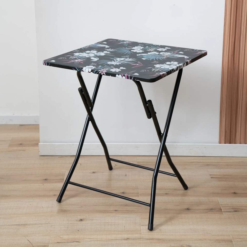 Stolik turystyczny Flower Black 60 x 60 cm PATIO