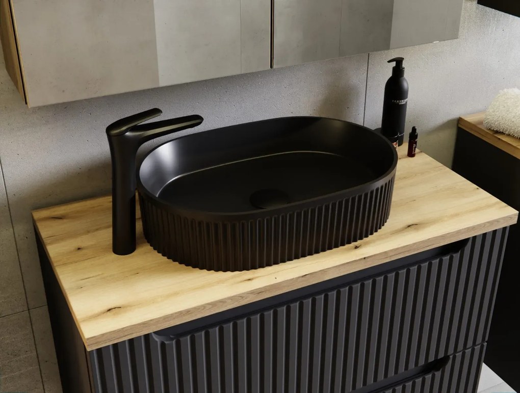 Szafka pod umywalkę NOVA BLACK 82-80-2S 80cm czarna COMAD