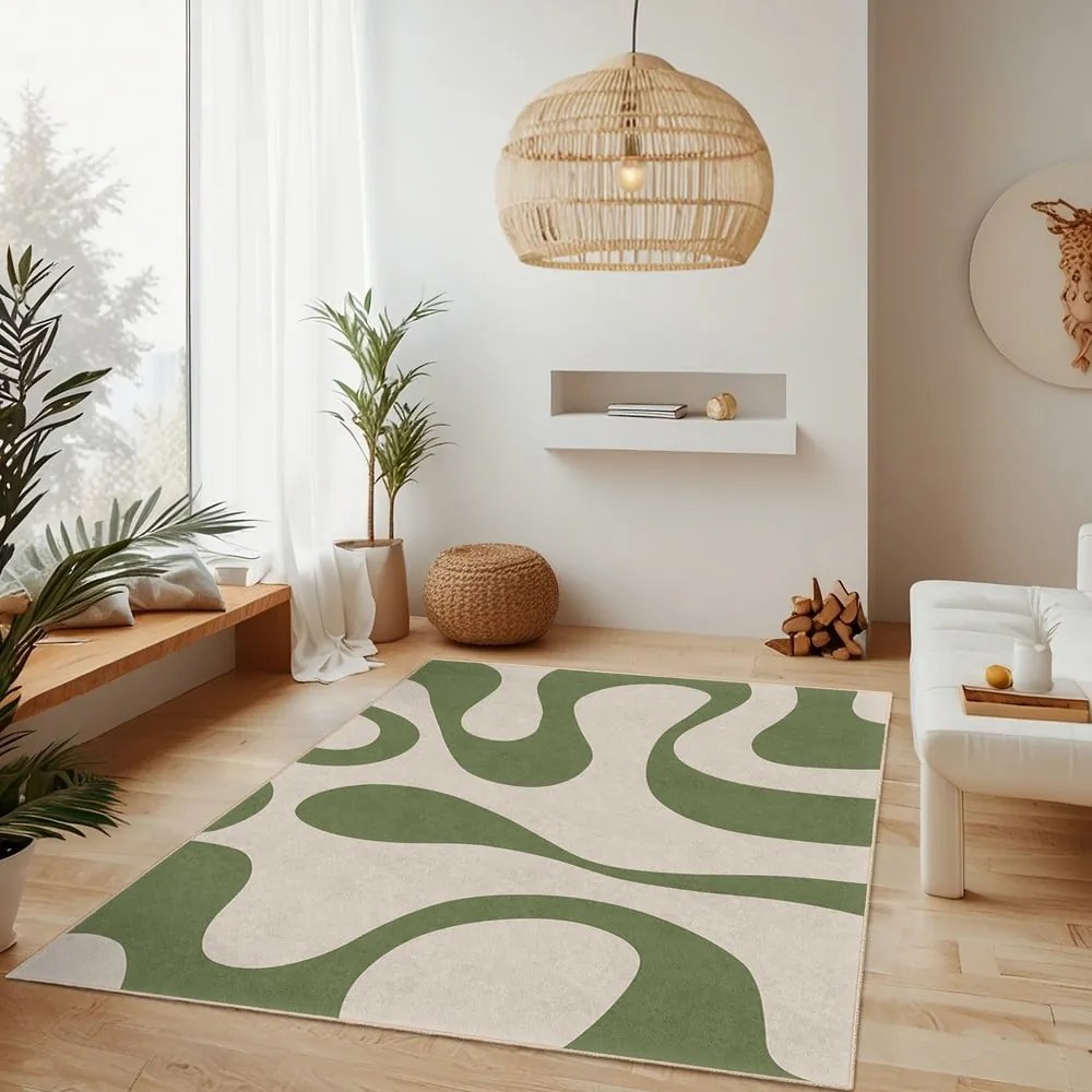 Zielony dywan odpowiedni do prania 60x100 cm Matcha Latte – Mila Home