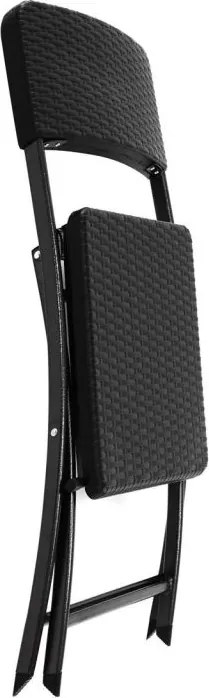 Zestaw wiszący stół i 2 krzesła w stylu rattanu, czarny