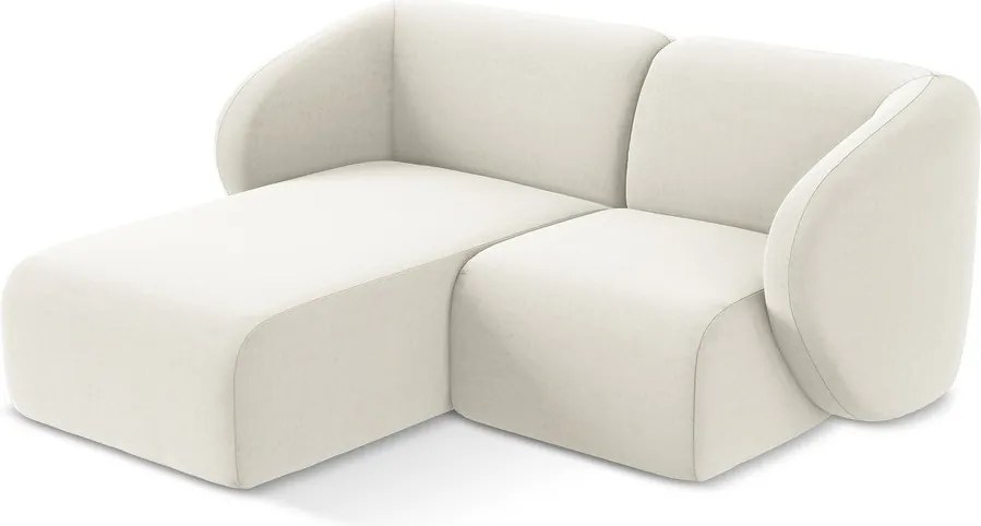 Beżowy aksamitny narożnik (lewostronny/z szezlongiem) Lani – Makamii