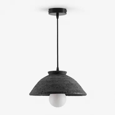 Lampa Sufitowa Wisząca Z Terakoty Sainza Ø32 Cm & Czarny Węgiel - Sklum