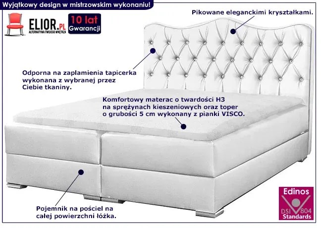 Kontynentalne łóżko z wysokim zagłówkiem Letis 140x200 - 44 kolory