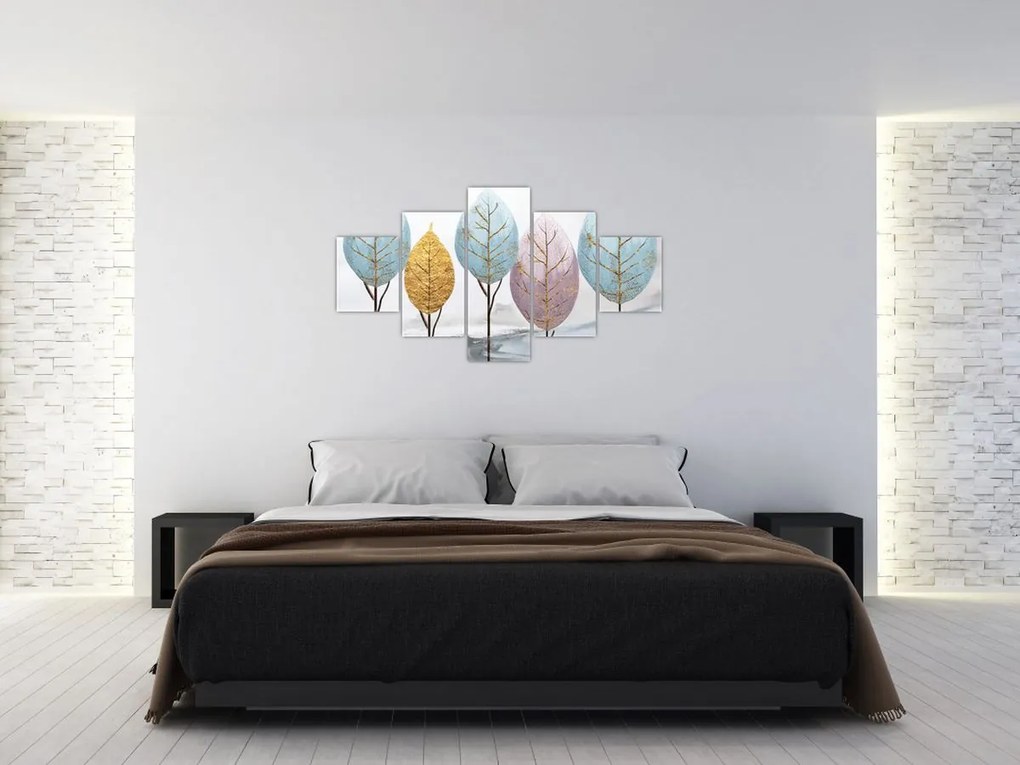 Obraz - Designowe drzewa (125x70 cm)