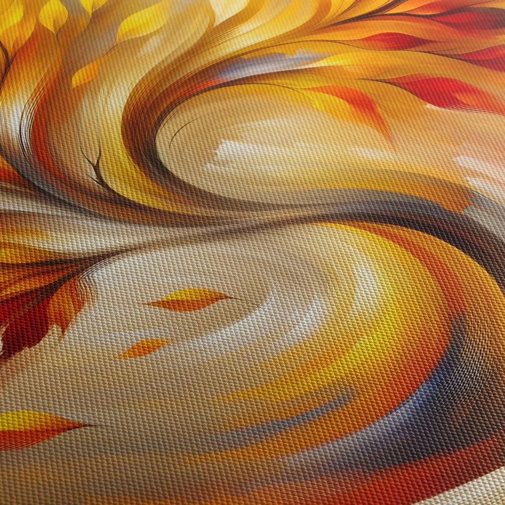 Obraz - Jesienne drzewo (z zegarem) (90x30 cm)