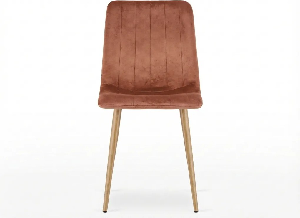 Kasztanowo brązowe aksamitne krzesło LAVA