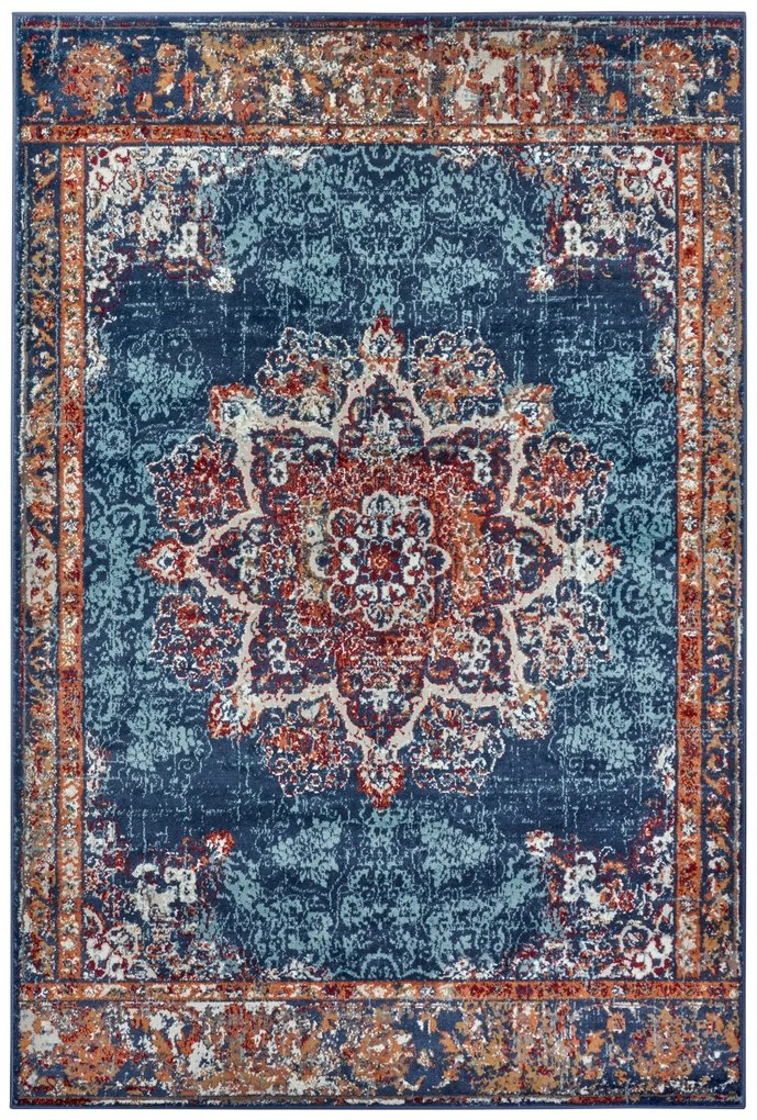Dywan klasyczny Luxor Rozeta niebieski 57 cm x 90 cm
