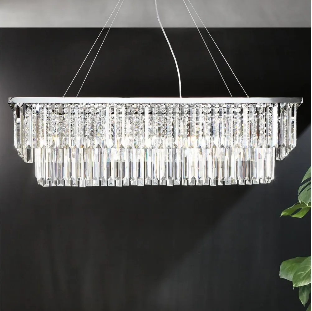 Ondaluce - Kryształowy żyrandol na lince DAIQUIRI 8xE14/10W/230V błyszczący chrom