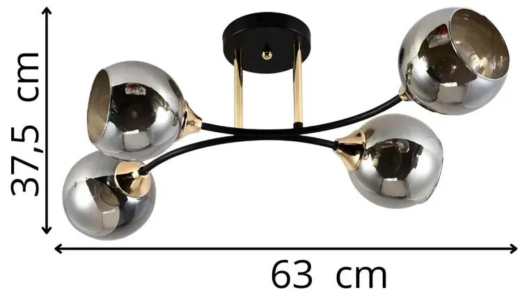Nowoczesny żyrandol z chromowanymi kloszami 3X A226 R3-K51