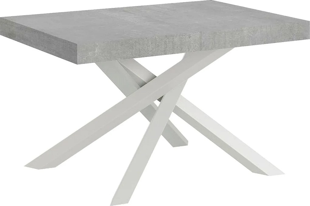 Stół rozkładany 130/234x90 cm Volantis cementu nogi białe