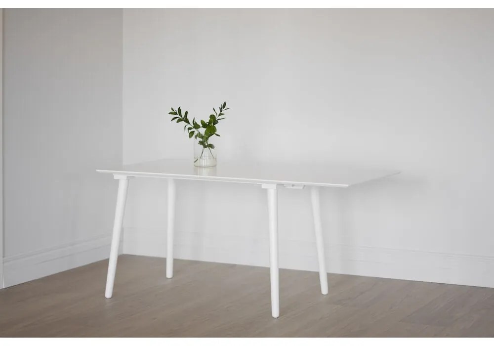 Biały stół z litego drewna dębowego Rowico Lotte Leaf, 120x80 cm