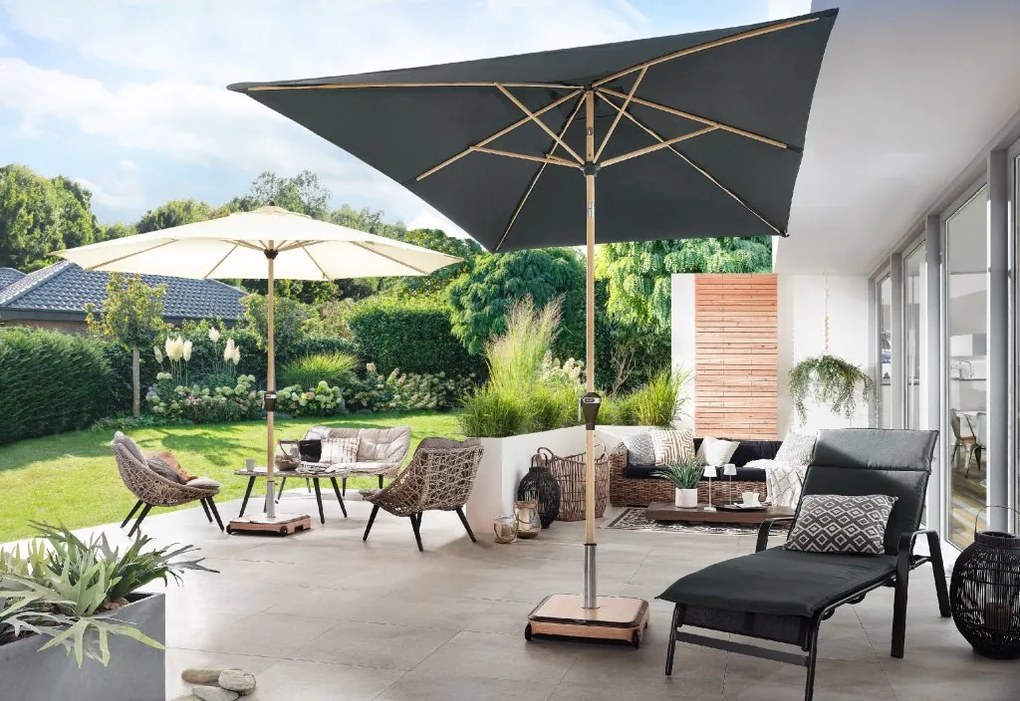 Doppler ALU WOOD parasol ogrodowy 300 x 200 cm antracyt